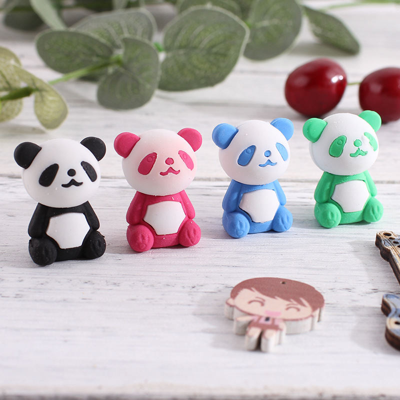 1 Pcs Cute Animal Panda Eraser Cartoon Rubber Kawaii Stationery Escolar Students Office Drawing Design Correction Supplies Aliexpress