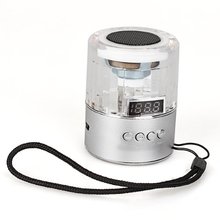 5x New Hot Mini Cassa Altoparlante Speaker Luce Luminosa con Stereo FM MP3 USB/TF Argento