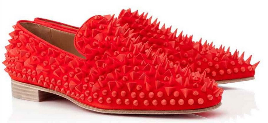 christian louboutin leopard loafers - red bottom shoes male