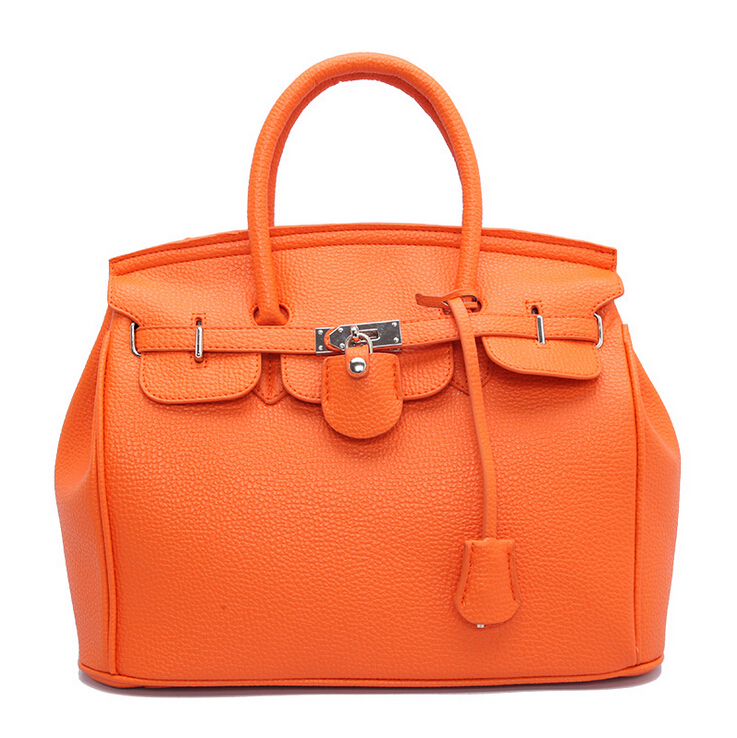 Litchi Grain Lock Decoration Women Totes Handbags Fashion Solid Zipper Top-Handle Women Bags 2015 Brand Bolsa Feminina ZL306