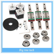 Kossel Mini Linear Motion Part MGN12 400MM with GT2 Belt And GT2 gear Pulley bore 16 F623ZZ (3*10*4MM) Nema17 Stepper Motor