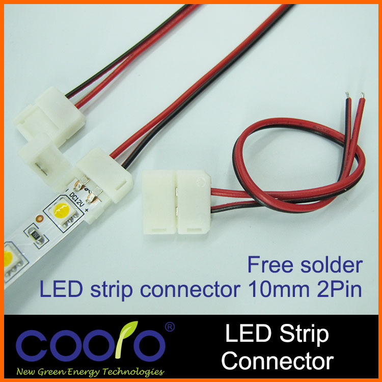 5pcs lot 10mm 2pin LED strip connector wire for 5050 5630 5730 single color strip free