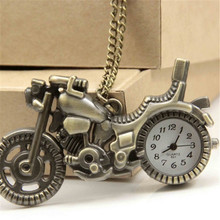 Fashion Motocycle shaped Waterproof pocket watch Unisex Long Chain Retro Pocket&Fob Watches For Kids CC0844