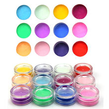 12 PCS Mix Color 3D Acrylic Powder Pigment Glitter Dust Set Manicure Beauty Decoration Makeup Nail Art Tool Kit New