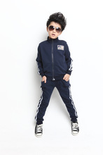 Children s sport suit 2015 new spring autumn boys girls sport set cotton fashion leisure kids