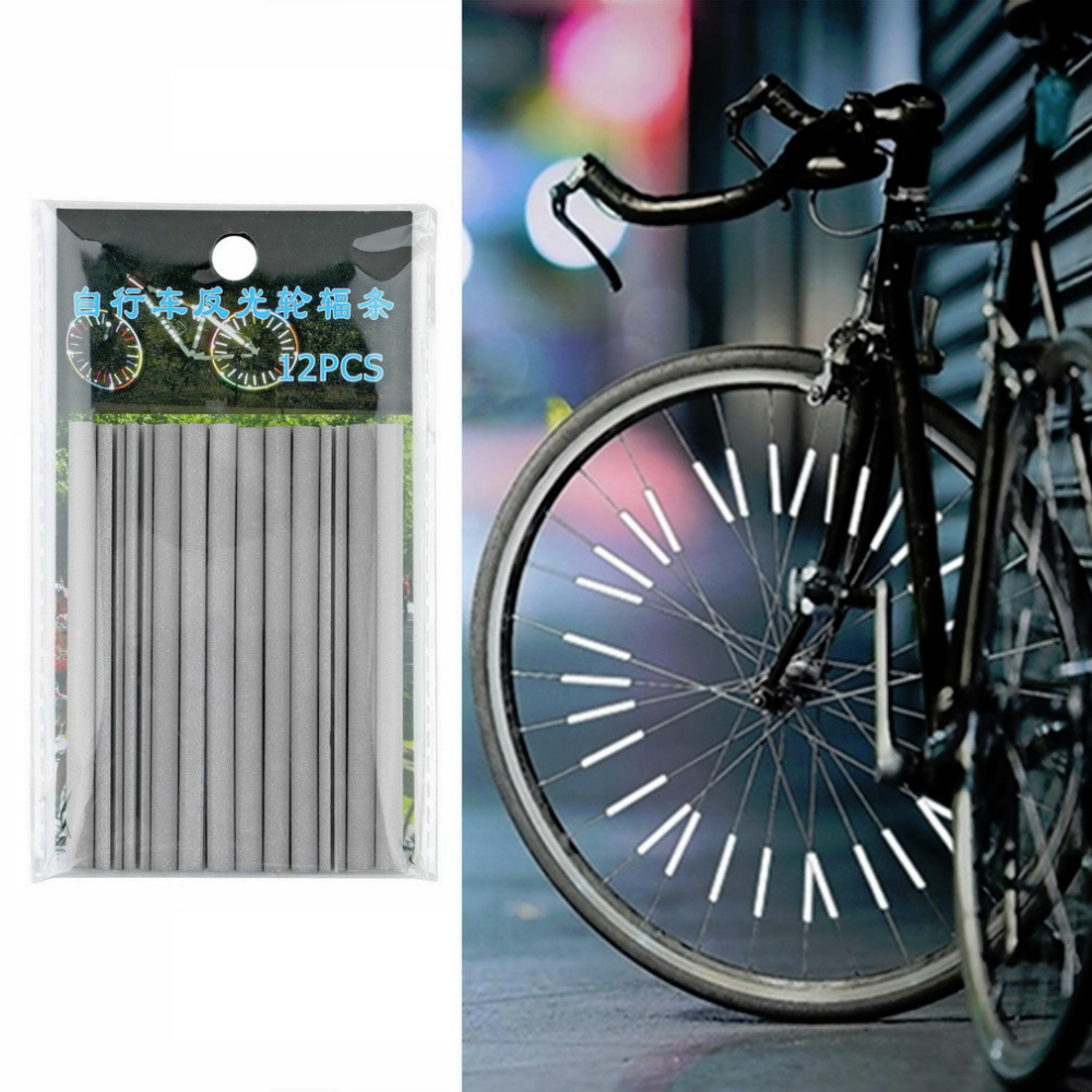 Hot Sale 12pcs/set Bike Riding Bicycle Wheel Rim Reflective Spoke Mountain Warning Light Tube Free Shipping