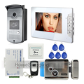 FREE SHIPPING 7 Video Intercom Door Phone System 1 White Monitor 1 700TVL RFID Reader Camera
