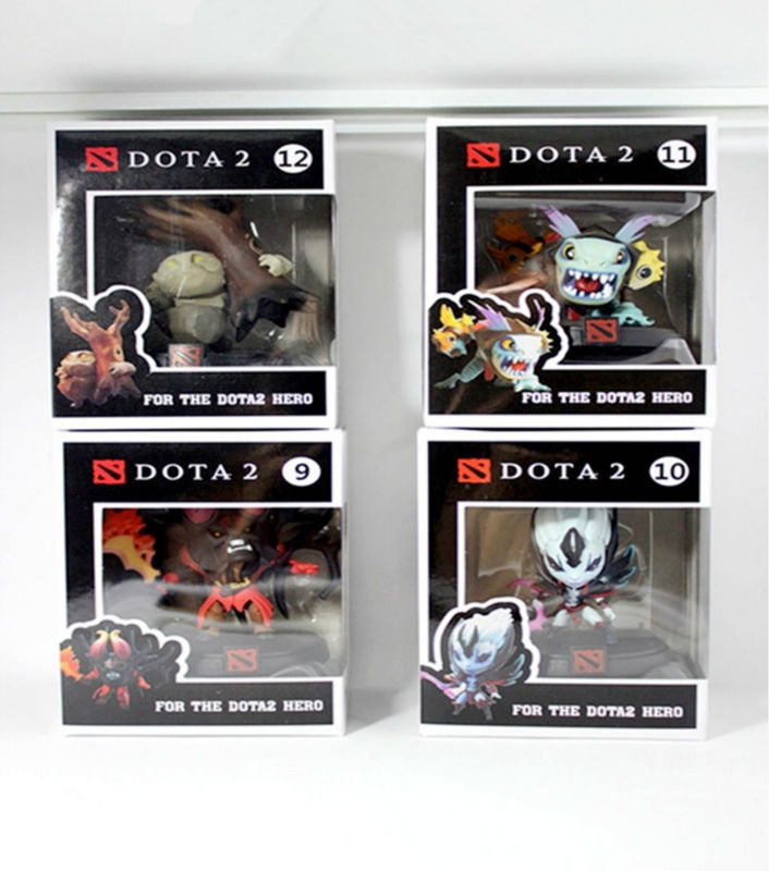 2015New 4Pcs/Set Wow Dota 2 Figure SLARK DOOM VS TINY 5-8 cm Boxed PVC Action Figures Toy