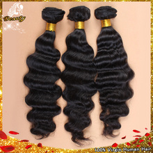 Unprocessed Peruvian Deep Wave With Closure Virgin Human Hair Weave With Closure 3 Hair Bundles With