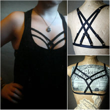 2016 new pastel goth women chest body harness caged bra strap cross sexy bondage lingerie top gothic garter belt retail