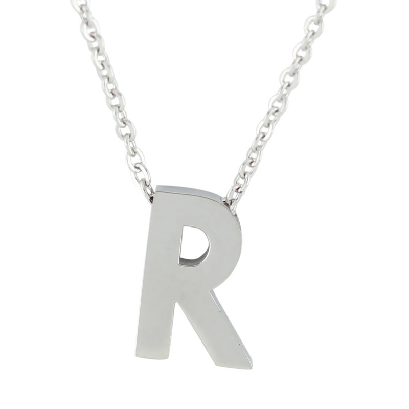 18'' Letter Alphabet Pendant Necklace - R
