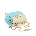 Famous Brand 2016 New Fashion Chain Bag Designer Sweet Style Panelled Bucket Bag Contrast Color Splicing