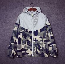 Men sport outdoor windbreaker brand casual hip hop reflective jackets skateboard light camouflage jacket chaqueta hombre