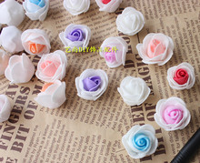 2CM,100PCS,Artificial Foam PE Mini Two-Tone Roses Heads,Diy Wedding Favor Decorations,Crafts and Scrapbooking,Arch,Car Decor