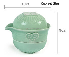 1 Teapot 2 Cups 10g Black Tea With Beautiful Bag Ceramic Kung Fu Portable Travel Tea