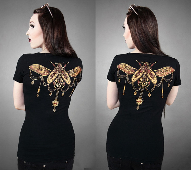 European and American creative personality Fashion Summer New Women Short Sleeve T Shirt butterfly 3D printing