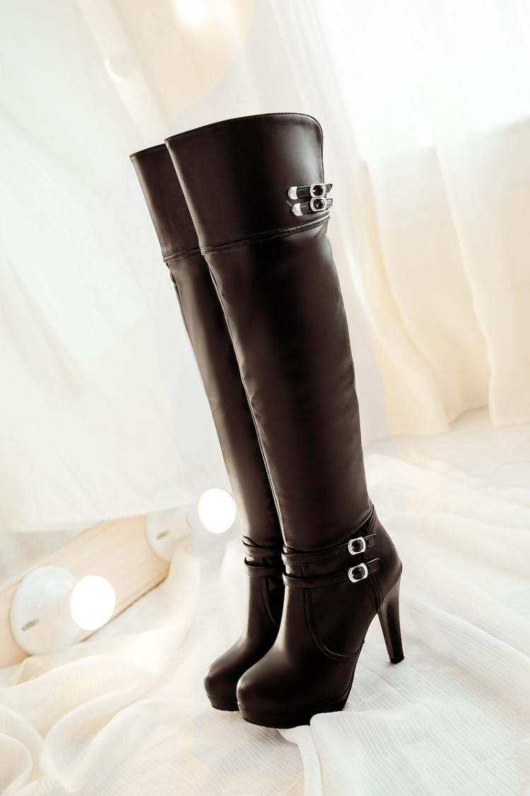 Wholesale Sexy High Heeled White Boots Zipper Spring Korean Fashion Tall Knee Boots Knight Women ...