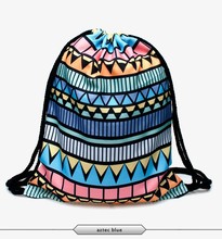 2015 New Fashion Escolar Backpack 3D Shopping Bags Softback Women Mochila Feminina Harajuku Drawstring Bag Mens