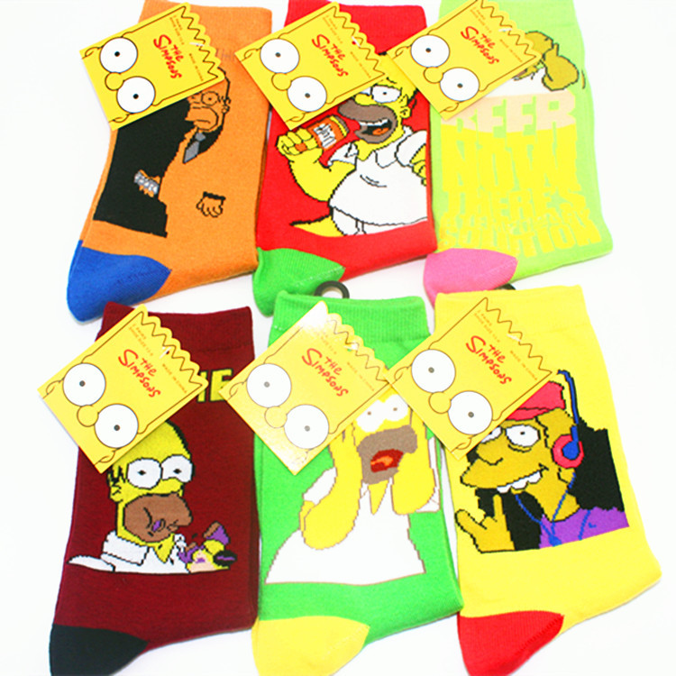 Free Shipping Male Half Simpsons Family Invisible Socks Cotton Graffiti Styles Socks Harajuku Elite Odd Future