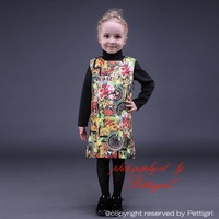 2015 Newest Kids Floral Dress Floral Sleeveless Girls Princess Dress Retail Kids Clothes GD80928-15