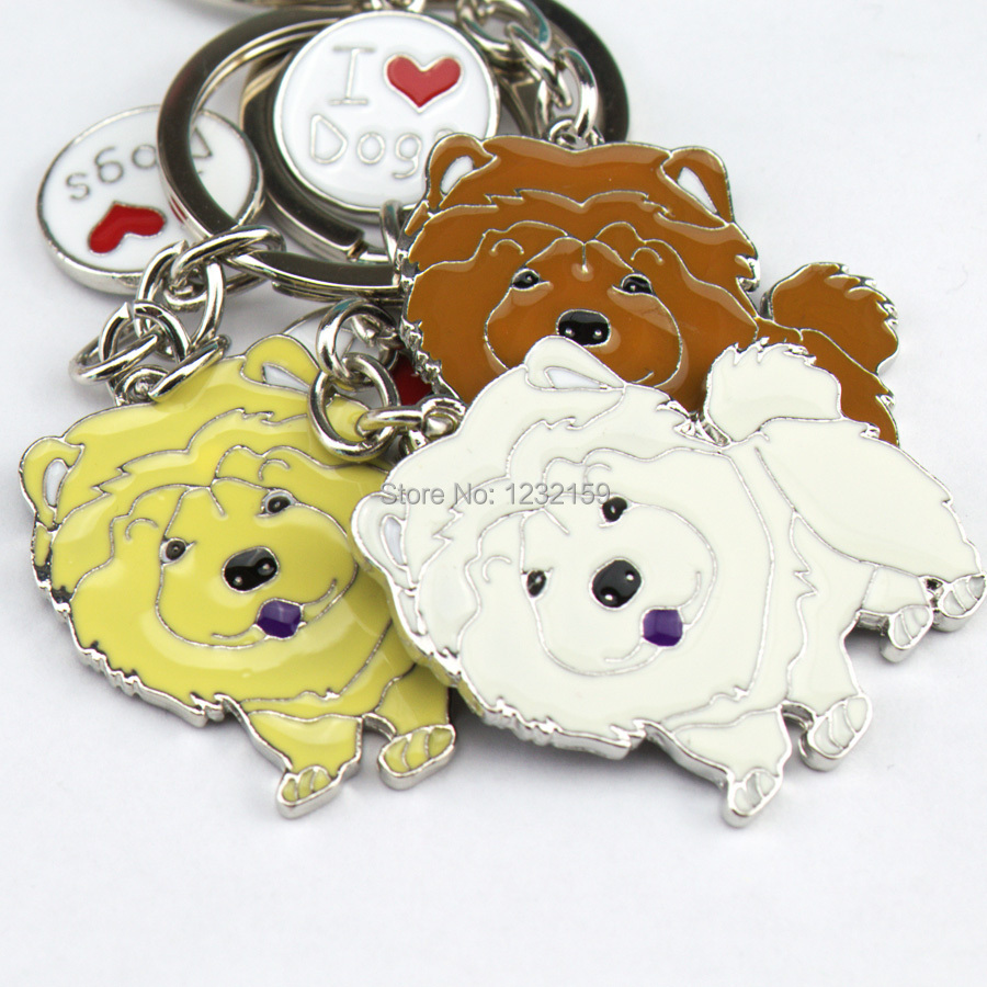 Chow Chow metal Keychain dog DIY Pet dogs key chain Fashion Jewelry pet
