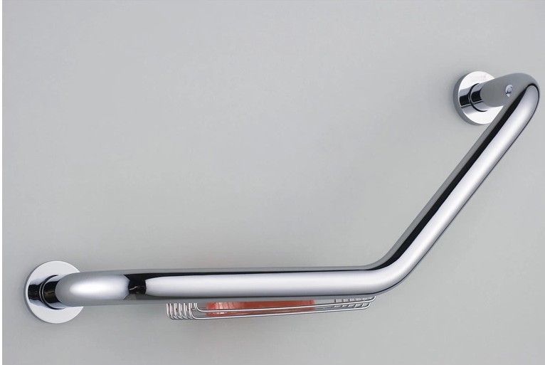 Description Picture 3 of itemSafe Grab Stainless steel material chrome bathroom grab bar with brass soap basket