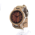 BOBO BIRD C16 Mens Antique Wooden Watches Womens Vintage Wooden Watch With Genuine Leather Band