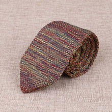 Wholesale Business Casual Wedding Groom Solid Necktie for Suit Shirt Polyester Silk 7 cm Arrow Knit Tie Neckwear Ties for Men