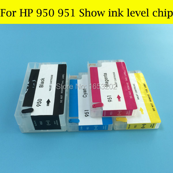 Show ink level For hp950 950 XL 951XL Refillable Ink cartridge for hp 8100 8600 8610 8620 8625 printer with arc chips