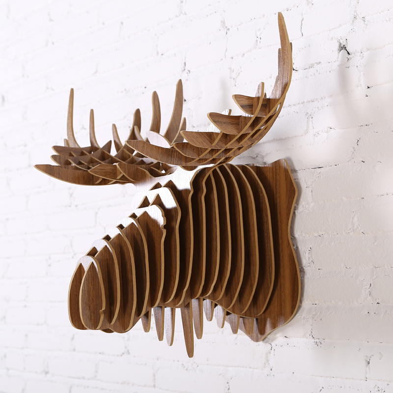 2015 NEW 3D wood wall deer,stag head,moose head,elk reindeer caribou 