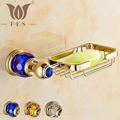 Golden Polished Brass Crystal Soap Dish Holder Soap Network Bathroom Accessories Dishesdisk toilet vanity