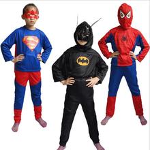 Boys Halloween Costumes Batman Super hero Spider-Man Sets Cosplay Stage Wear Clothing Children Kids Girls Party Clothes F101
