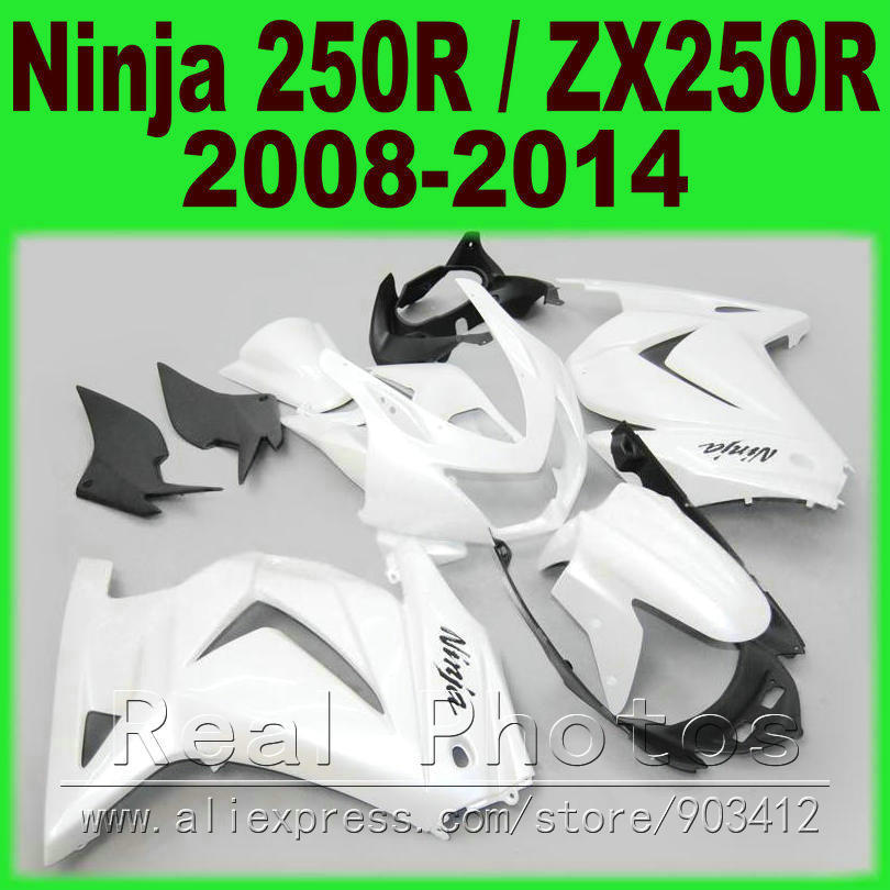    whiteFairing  Kawasaki -250r EX250 2008 2009 2010   ZX 250 08 09 10 11 12 13 14   3P2