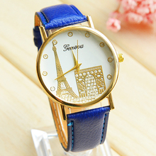 2015 summer newest women s fashion watches High quality leather quartz watch Simple printing Watch Tower