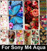 Для Sony Xperia M4, принт роза цветок живопись пк чехол чехол аква двойной E2303 E2333 E2353 телефон чехол раковина