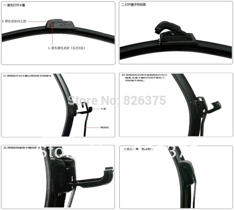 Free shipping Natural Rubber Car Wiper Blade auto soft windshield wiper any 1 pcs size choice