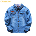 Kindstraum 2017 New Fashion Boys Shirt Denim Spring Long Sleeve Kids Casual Shirt Solid Brand Quality