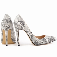 Classic Sexy Pointed Toe High Heels Women Pumps Shoes Faux snake Spring Brand Wedding Pumps Big Size 35-42 10 Color 302-1Snake
