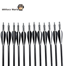 12pcs pack Hunting 80cm Fiberglass Arrows With Nocks Proof Fiber Glass Archery 15 80lbs For Compound