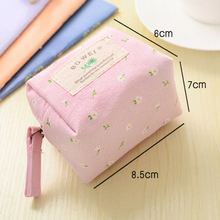 3Colors Women Girls Cute Fashion rural wind floral canvas Coin Bag handbag Pouch Purse Wallet Kawaii
