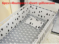 Promotion 6PCS Cotton Baby Bedding Set for Boys Cot Bedding and Lovely Baby Crib Bumper include