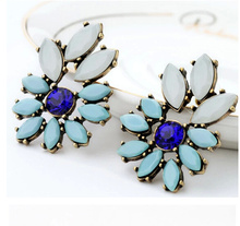 Blue Flower Girl’s Statement Retro Earrings Gift Party Wedding Dress Jewelry Earring Wholesale