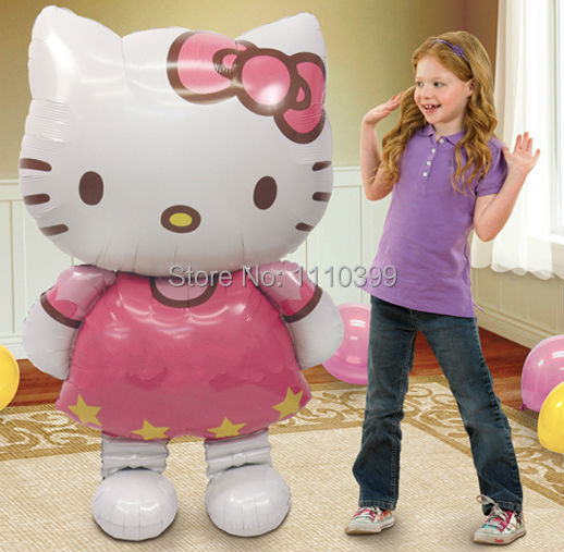 New large size Hello Kitty Cat  foil balloons cartoon birthday decoration wedding party inflatable air balloons Classic toys