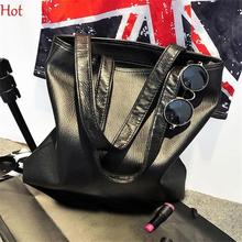 Fashion Soft Leather Handbags Stylish European Lady Bags Women Large Bag Solid Black Handbags Shoulder Messenger Bags SV014766
