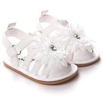 Summer Baby Shoes Flower Girl PU Leather Sweet Newborn Baby Outdoor Beach Shoes Infant Princess Girls Soft Soled Anti-slip Shoes