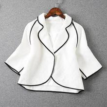 2015 Winter Women s European Black Stripes Edging Short Section Of Small Shawl Jacket
