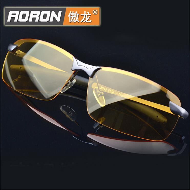 Polarized Sunglasses Night Vision Goggles men s car Driving Glasses Anti glare Silver Black Alloy Frame
