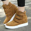 Fashion Hidden Wedges Canvas Shoes Women Casual Shoes Ladies Platform Trainers High Heel Top Boots Chaussure