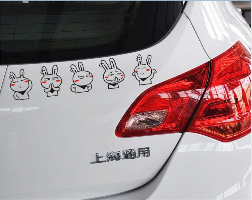 2 Size Car Styling Funny Rabbit Tuski Car Stickers Decals for Tesla Chevrolet Volkswagen Honda Hyundai