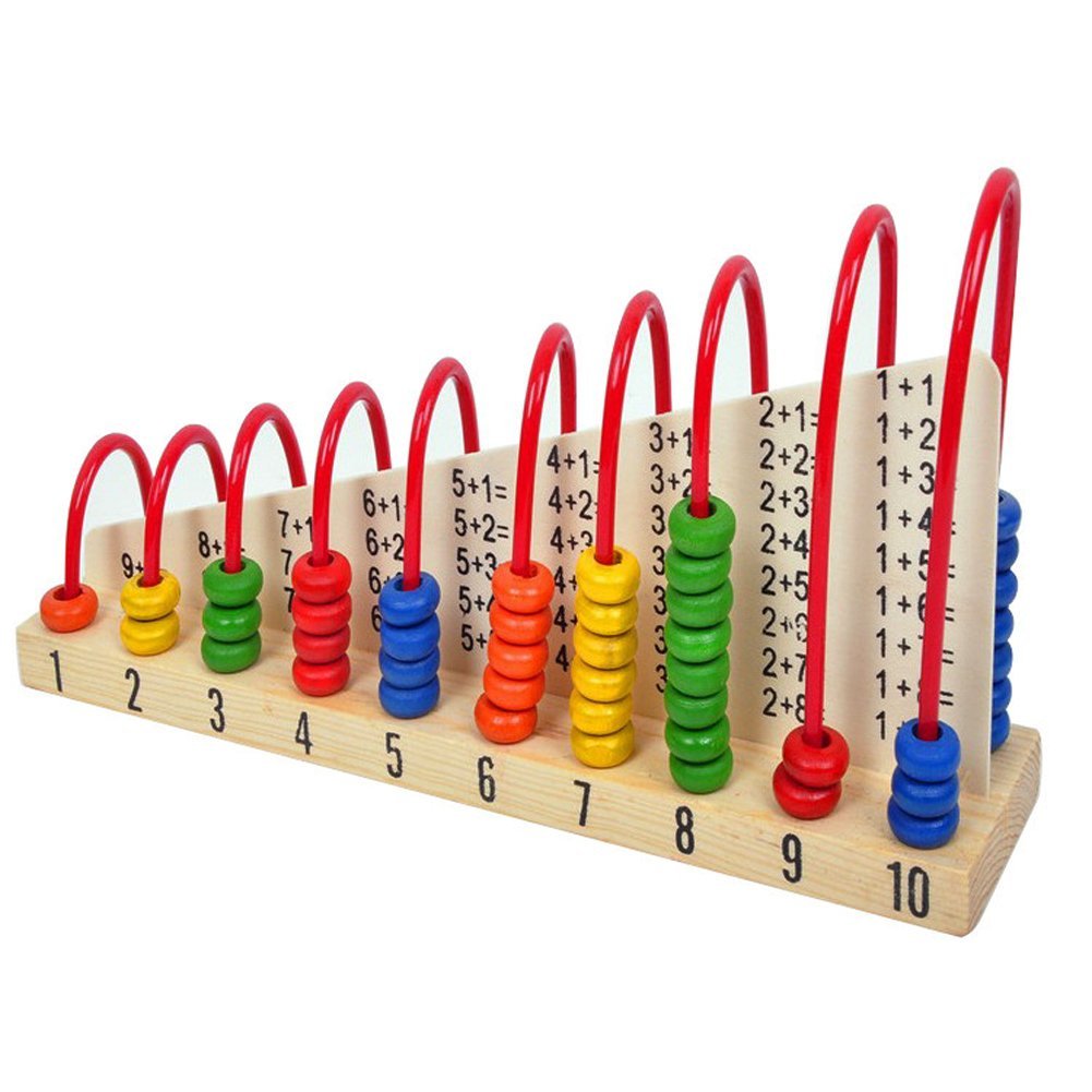 Creative Wooden Bead Abacus Counting Frame Educational Learn Maths Kids Toys P6A 